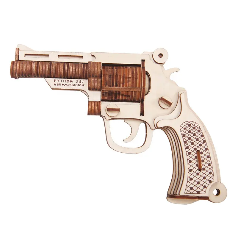 Пистолет деревянный механический 3D головоломка лучший подарок пазл 3D игрушка пазл подростковый пистолет деревянный дробовик
