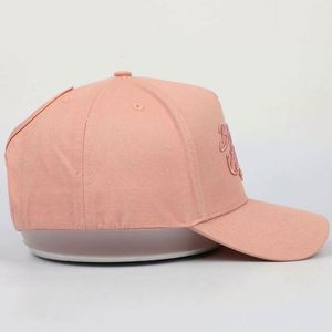 New Style Factory Directly Sell 5 Panel Female Structured 100 % Cotton Baseball Hat, 3D Embroidered <b>Pink</b> Women Ponytail Dad Hat - Product Image 5