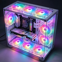 Ventilador de Escritorio QiuzAim RGB Iluminado de 120 mm, 6 Pines, Silencioso, 12025 LED, Enfriador de Aire para PC Gaming, Venta al Por Mayor