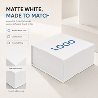 Boîte en papier rigide blanc de luxe avec logo personnalisé, recyclable, pliable, magnétique, pour emballage cadeau, impression UV, estampage à chaud