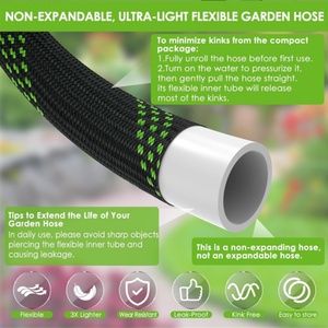 Manguera de Jardín Flexible Tejida, Resistente a Explosiones, de Alta Presión, No Extensible, para Uso Doméstico - Product Image 3