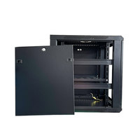 Armoire de serveur murale en acier 16U 19 pouces avec porte en verre trempé certifiée ROHS CE en stock