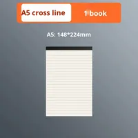 Carnet de notes A5 épaissi grand format avec reliure thermique, pages détachables, lignes horizontales, bloc-notes vierge, carnet de croquis quadrillé pour usage professionnel