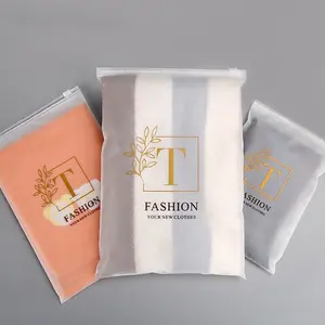 Factory Wholesale Poly Frosted Clothing Bag Transparent Zipper Lock Packaging Bag With Logo