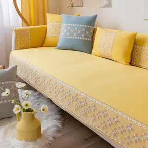 Non-slip Embroidered Solid Northern Europe Simple Modern Sofa Cover All Seasons Cushion Cover