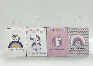 KUAIMA 16*8*22cm New Style Cartoon unicorn rainbow pony Cartoon Packaging Bag Cute Handbag Gift Bag - Product Image 2