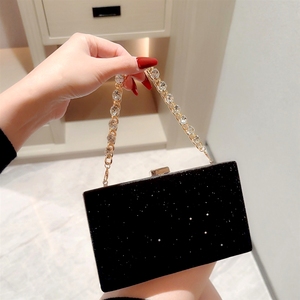 Nouvelles pochettes de soirée, sacs de dîner scintillants, boîte noire, chaîne à eau, petit <span class=keywords><strong>sac</strong></span> carré pour mondaine, robe de soirée - Product Image 1
