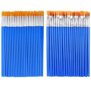 <span class=keywords><strong>Pinceaux</strong></span> à peinture en nylon rond et plat, 60 pièces, petits <span class=keywords><strong>pinceaux</strong></span> en plastique pour la peinture de détail - Product Image 1