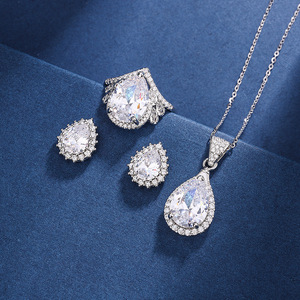 Live Hot Sale Shining 5 karat Moissanite Diamond Pendant Drop Pendant Sweet Elegant Collarbone <b>Necklace</b> - Product Image 1