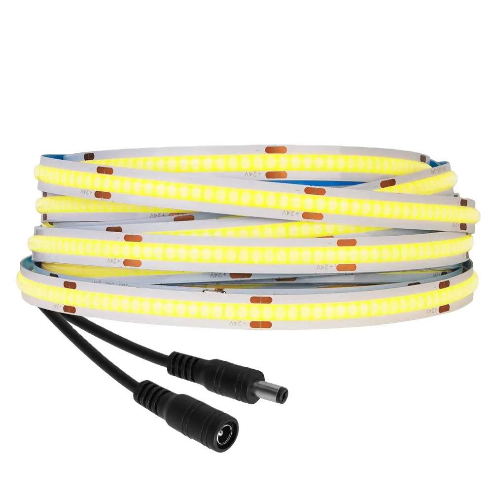 Factory Price DC12V 24V COB Strip RA90 Warm Cool Natural White Linear Dimmable FCOB LED Strip Light For Home Decoration