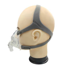 Arnés para <span class=keywords><strong>mascarilla</strong></span> <span class=keywords><strong>CPAP</strong></span> compatible con <span class=keywords><strong>ResMed</strong></span> N20, correa gris completa con borde sellado, esponja de nailon y spandex - Product Image 4