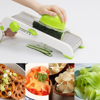 Verstelbare multifunctionele mandoline aardappel-snijder van roestvrij staal, ui-julienne-snijder & fruit-snijder, handmatige groentesnijder