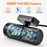 Système de caméra double HD 1080P, enregistreur de conduite DVR avant et arrière avec vision nocturne pour le stationnement et la sécurité routière