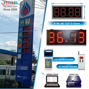 Maroko 8 inci luar ruangan Harga led penanda stasiun gas 88.88 stasiun gas Harga led tanda digital LED tanda pylon