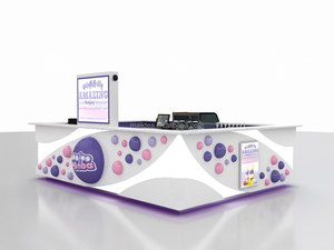 Kiosque de thé à bulles chaud au centre commercial <span class=keywords><strong>Whitefield</strong></span> Pink Boba bar comptoir de jus kiosque centre commercial stand de vente d'autres meubles commerciaux à vendre - Product Image 5