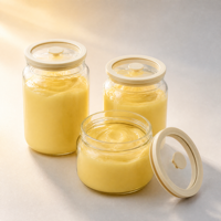 Récipient alimentaire en verre borosilicate à large ouverture, écologique, 600 ml, hermétique, pour beurre, produits secs, gelée, lait