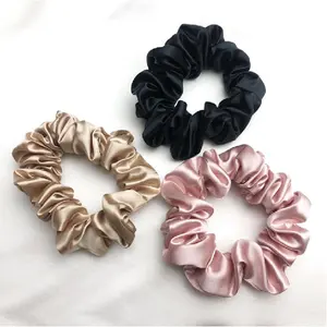 En iyi parlak lüks sıcak satış klasik zarif kafa bandı 19mm ipek scrunchie 3.5cm