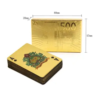 Feuille d'or de luxe haut de gamme, personnalisé de haute qualité 24k, PVC étanche, pour Poker Casino