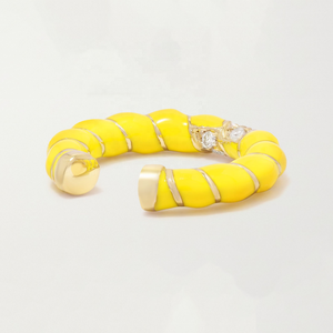LOZRUNVE 18 Karat vergoldet No Percing Twisted Emaille Ohr manschette Ohrring Sterling Silber - Product Image 5