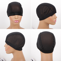AHVAST Bonnet de perruque noir ajustable en maille extensible pour perruque, bonnet de perruque en filet de spandex