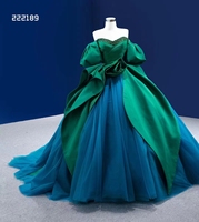 Feishiluo Robes de soirée de style contemporain pour femmes modernes Robe de bal avec double train long en tulle disponible en grandes tailles