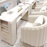 Produits de luxe très demandés, table de manucure professionnelle en bois de luxe pour salon de beauté, table pour technicien en ongles