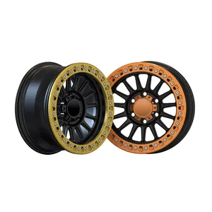 Customized off-road wheels made of aluminum alloy 17-24 inch 4x4 rolled edge lock, suitable for Wrangler Humane