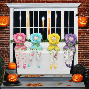 Statue de sorcière d'Halloween miniature en résine faite à la main Sculpture d'art populaire personnalisée écologique Figurine animale de noël cadeau en gros - Product Image 2