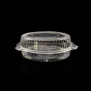 wholesale 10 Inches Plastic Clear round Clamshell Cake Box hinged food container for bake