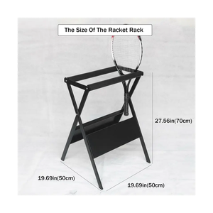 Support de présentation pour raquettes de sport en métal amovible, support de sol pour raquettes de <span class=keywords><strong>badminton</strong></span> et de tennis, support de rangement <span class=keywords><strong>Wilson</strong></span> - Product Image 2