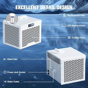 Envío Local en EE. UU. Bañera de Hielo de 0.8 HP con Enfriador Integrado, Bomba de Filtro Incorporada, Sistema de Enfriamiento de Agua Fría Compatible con Bañera de Hielo - Product Image 3