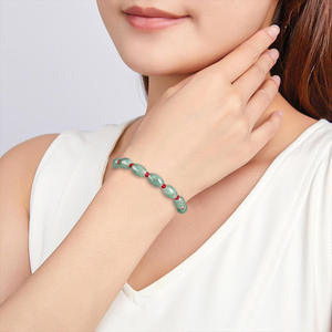 Pulsera de Jade Natural de Myanmar con Cuerdas Hechas a Mano, Joyería de Alta Gama, Jade al por Mayor SL95 - Product Image 4