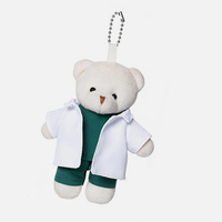 Porte-clés en peluche doux et personnalisés en forme d'ours Teddy, jouets pour vétérinaires à bas prix