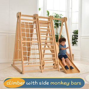 Parque infantil de Interior para bebés y niños de madera maciza Montessori Pickler marcos de escalada juego de juguete con tobogán de madera columpio escalada <span class=keywords><strong>en</strong></span> <span class=keywords><strong>roca</strong></span> - Product Image 3