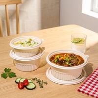 Boîte à lunch biodégradable jetable, moderne et minimaliste, en amidon de maïs, écologique, récipient à emporter, anti-fuite, de qualité alimentaire