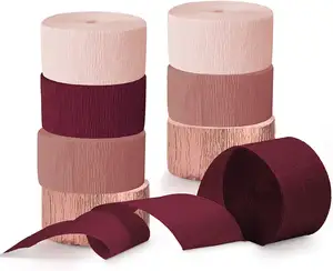 Rose Gold Streamers For Birthday Wedding Valentine's Day Decoration Crepe Paper Ribbon Rolls