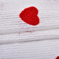 Tissu de broderie à sequins cordés, anti-plis, avec dentelle scintillante en forme de cœur, pour vêtements de danse, design tendance