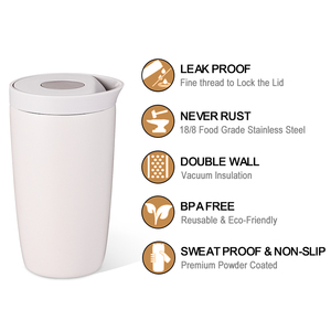 Tazas de Café Más Vendidas del Año, 350 ml, Acero Inoxidable, Doble Pared Aislada, con Tapa de Presión, Logotipo Personalizado, Antiderrames - Product Image 3