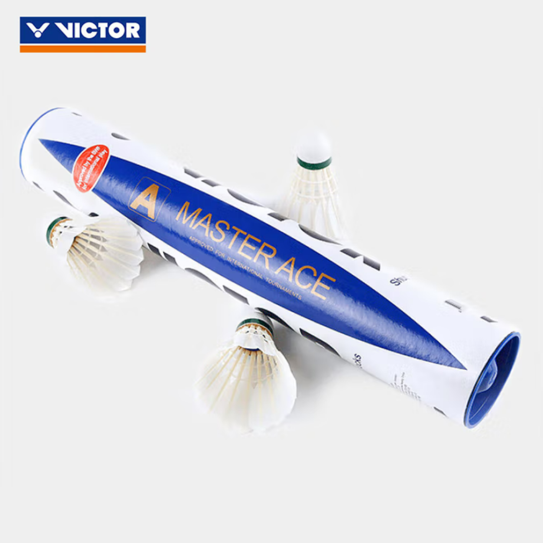 Victor Master Ace Shuttlecock - White Goose Feather 77 Speed