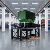 Petite machine à déchiqueter à double arbre pour la ferraille, les bouteilles en plastique, les canettes et les vieux papiers, à vendre