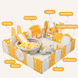 Corralito de plástico para niños, <span class=keywords><strong>cuna</strong></span> plegable para bebé, juego de bebé, tendencia, corralito plegable, 14 paneles, Centro de Actividades, valla foblable de gran tamaño - Product Image 4