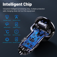 Adaptor Pengisi Daya Mobil 66W 6 Port, 4 USB + 2 USB C PD Pengisian Cepat Soket Pemantik Rokok untuk Smartphone dan Tablet