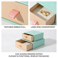 Cajas de Regalo de Joyería de Cartón con Estampado de Lámina Dorada Personalizado, Cajas de Papel Deslizables de Alta Calidad para Joyería Pequeña
