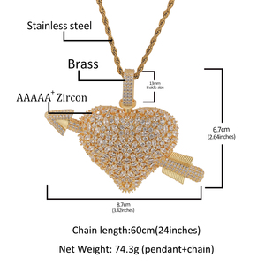Collier <span class=keywords><strong>personnalisé</strong></span> plaqué or avec pendentif cœur flèche de Cupidon, cadeau pour anniversaire, chaîne <span class=keywords><strong>photo</strong></span> DIY - Product Image 6