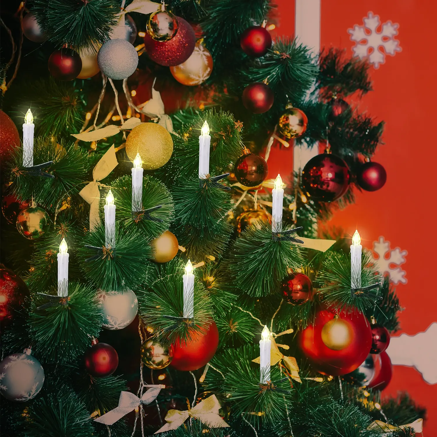 Candele LED alimentate a batteria con telecomando per albero di natale