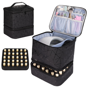 Tas pembawa cat kuku lapisan ganda, tas penyimpanan cat kuku bepergian - Product Image 1