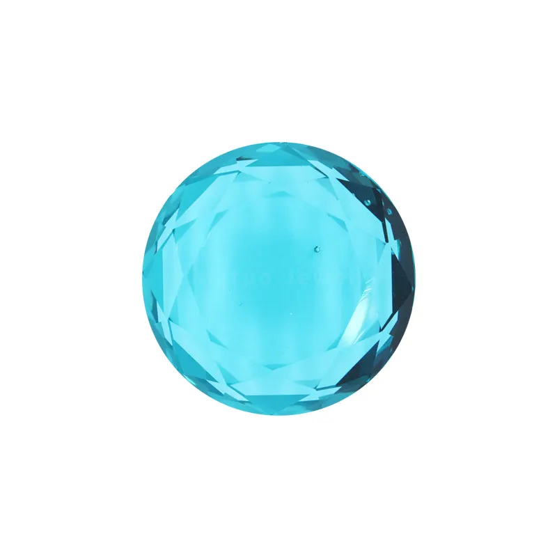 Permata Aquamarine Warna Mesin Potong Bulat Kaca Datar Batu Permata untuk Membuat Perhiasan