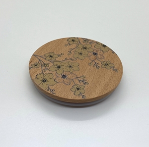 Bocaux en bois de pin, hêtre et noyer de forme ronde avec impression UV, couvercles en bois et joint en silicone hermétique, 100 ml, pour usage chimique - Product Image 3