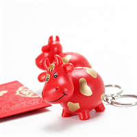 Nouveau porte-clés LED en plastique ABS en forme de vache avec design de dessin animé et son 'Moo Moo'