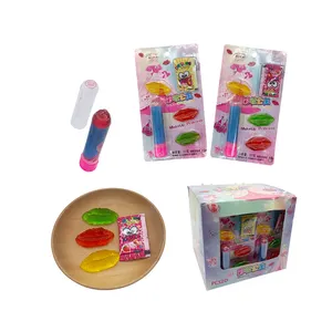 Makeup Units Lip Shape Gummy Candy with Popping Candy with Lipstick Jam for Kids